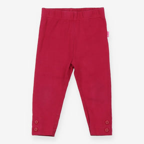 Hot Pink Leggings with Flower Buttons