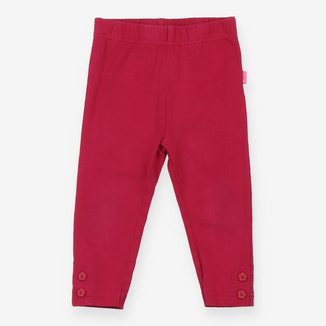 Hot Pink Leggings with Flower Buttons