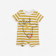Yellow striped giraffe romper