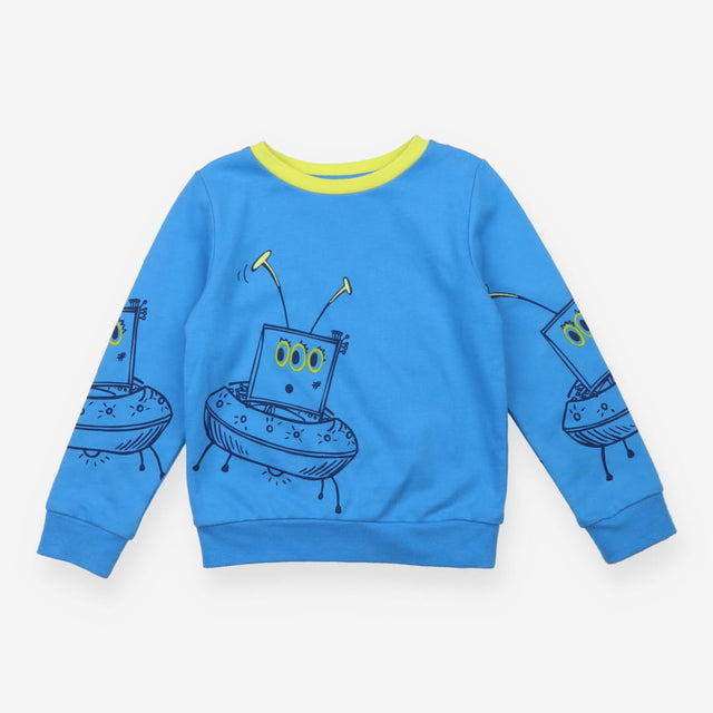 Sweatshirt Blue and Green Robot 