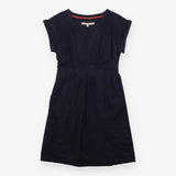 Dress Navy Wrap Front Tie Waist Short Sleeve