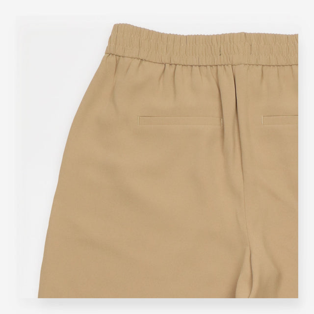 Beige Elasticated Drawstring Wide Leg Trousers