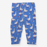 Leggings Blue Geese and Flowers