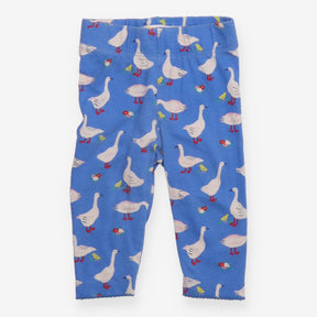 Leggings Blue Geese and Flowers