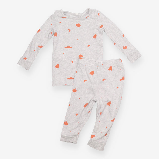Pyjamas grey orange Halloween symbols