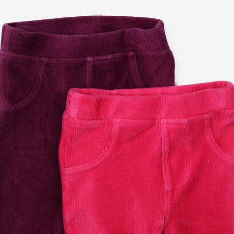 Leggings pink & Purple velour ribbed 2pk