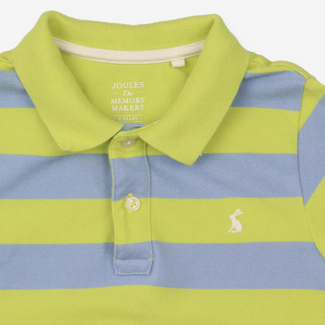 Blue and Green Striped Polo Shirt