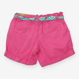 Shorts pink pockets turn ups floral belt
