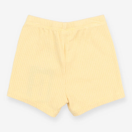 Shorts jersey ribbed yellow drawstring
