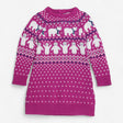 Purple Knit Dress with Polar Bears