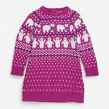 Purple Knit Dress with Polar Bears