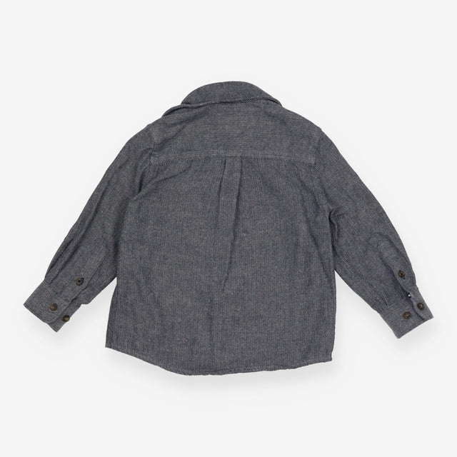 Shirt LS blue herringbone pattern