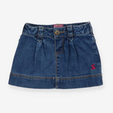 Denim mini skirt with pink rabbit logo