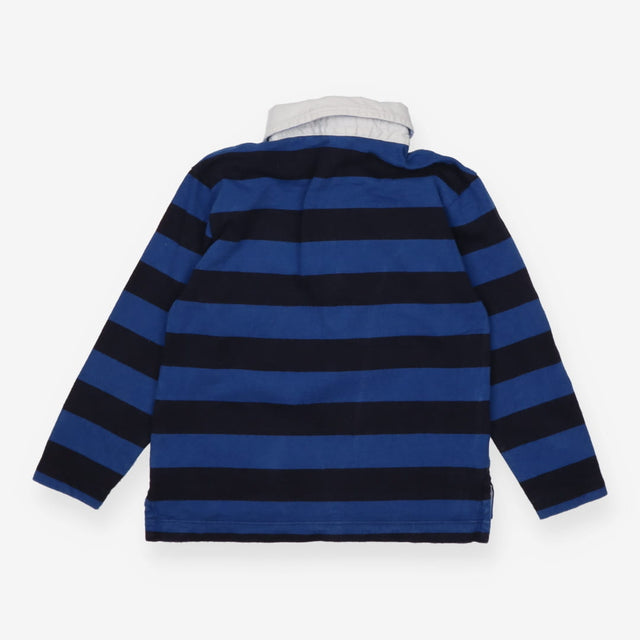 Rugby Shirt Blue Stripe Gold Logo