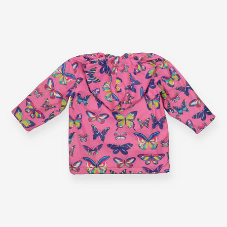 Fishermans coat pink butterflies blue lining
