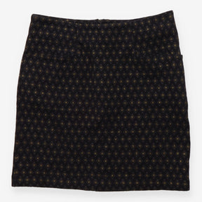 Charcoal Grey Gold Geometric Patterned Skirt