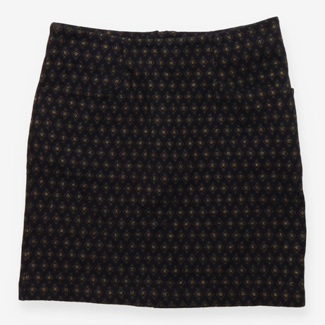 Charcoal Grey Gold Geometric Patterned Skirt