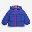 Puffer coat blue with floral lining 