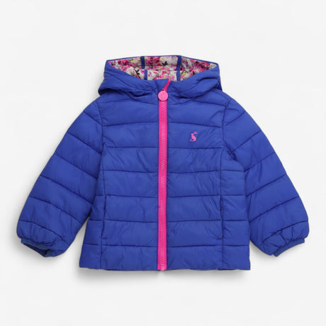 Puffer coat blue with floral lining 