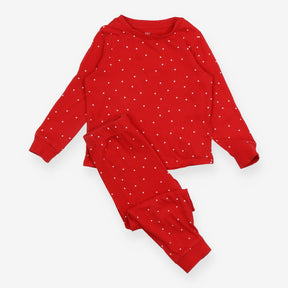Pyjamas Top and Bottoms Red Polkadot
