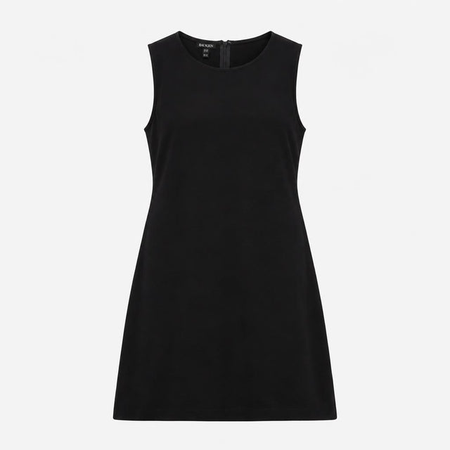 Dress Black Sleeveless Round Neck Stretch Ponte Sh
