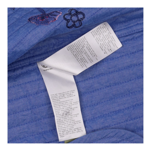 Vest Blue Floral Embroidered Quilted