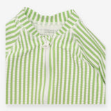 Swimsuit green white stripe