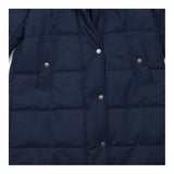 Padded Coat Navy Longline Hooded Heavyweight
