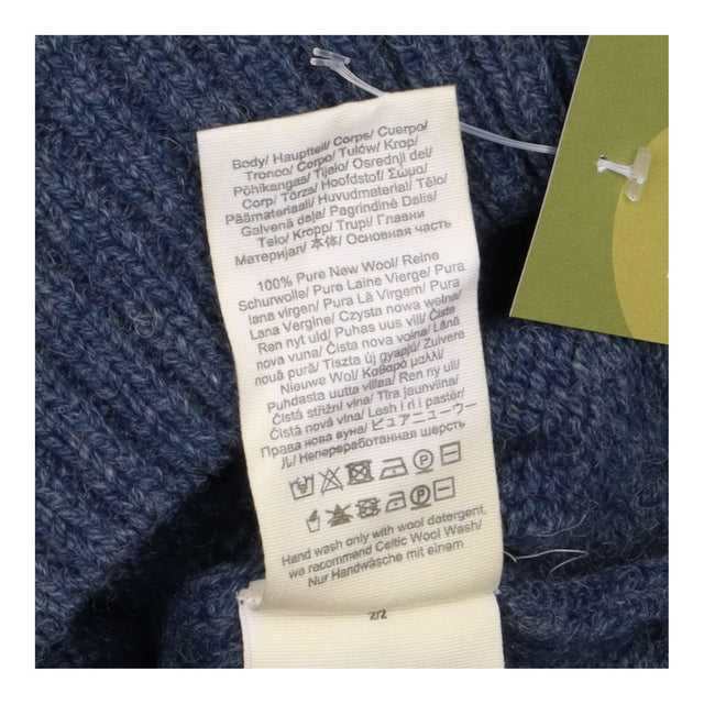 Jumper Blue Cable Knit Pure New Wool Crew Neck