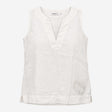 Top White Linen Sleeveless V-Neck