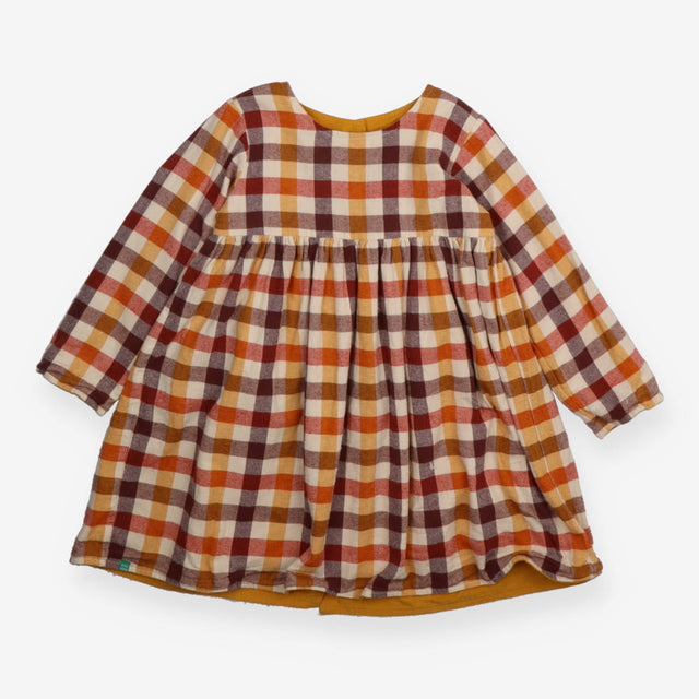 Dress yellow cord reversible brown yellow check