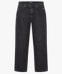 Black Washed Denim High Rise Straight Leg Jeans
