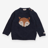 Navy Knit Jumper with Fox
