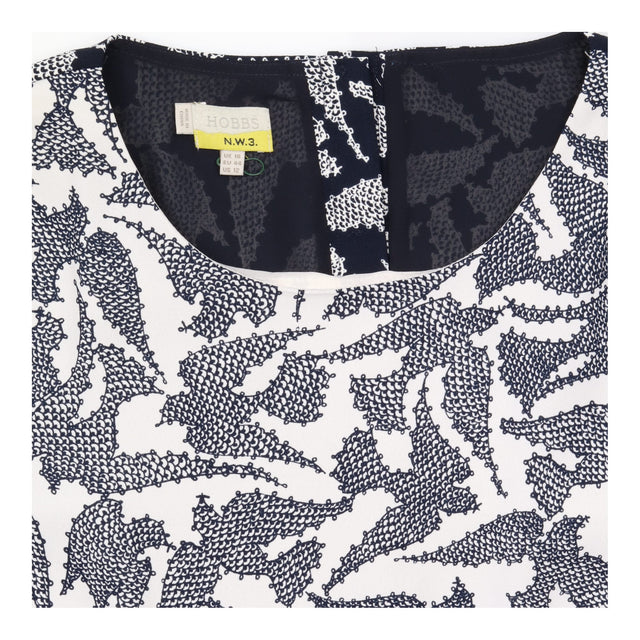 Dress Short Sleeve Printed Black White