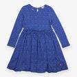 Dress Long Sleeve Blue with White Spots