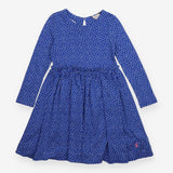 Dress Long Sleeve Blue with White Spots