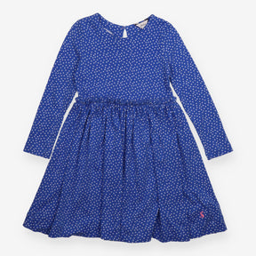 Dress Long Sleeve Blue with White Spots