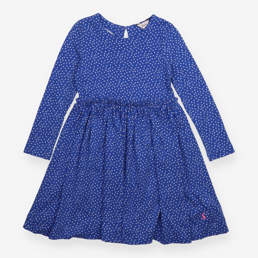 Dress Long Sleeve Blue with White Spots
