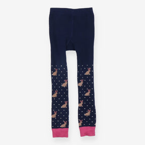 Footless Tights Navy Bunny Appliques