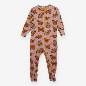 Sleepsuit pink butterflies