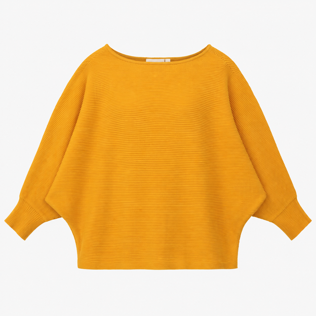 Jumper Mustard Yellow Fine Ribbed Batwing Jumper