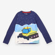 Navy Dog in Snow Plough Long Sleeve