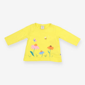 Yellow Bumble Bee with Flowers Long Sleeve