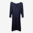 Navy Gold Spot Jersey Tea Dress Tie Waist
