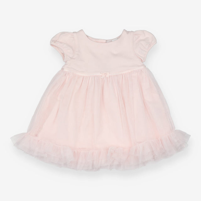 Pink Tulle Skirt Dress with Bow LS
