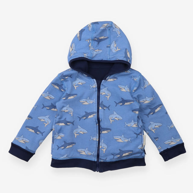Zip Up Hoodie Reversible Shark Print