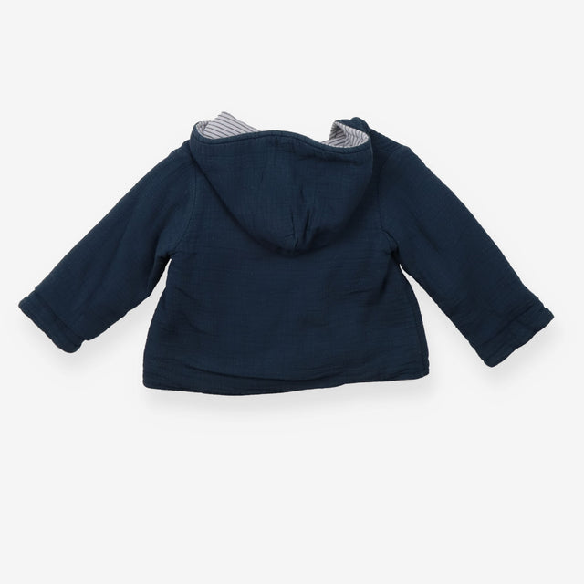 Jacket cross over blue stripe lining