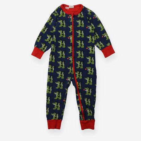Navy and red dragon zip sleepsuit