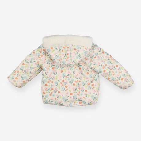 Coat cream with pastel flowers