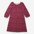 Jersey Dress Burgundy Pink Floral Print Knee Lengt